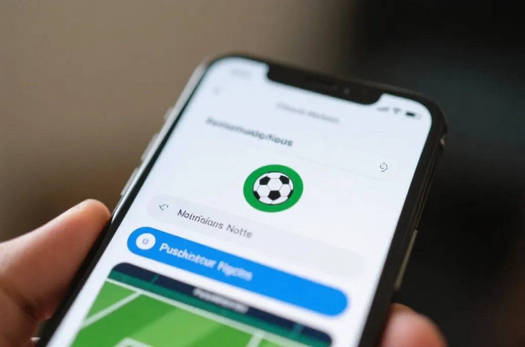 A clean mobile phone screen showing personalized sports notifications